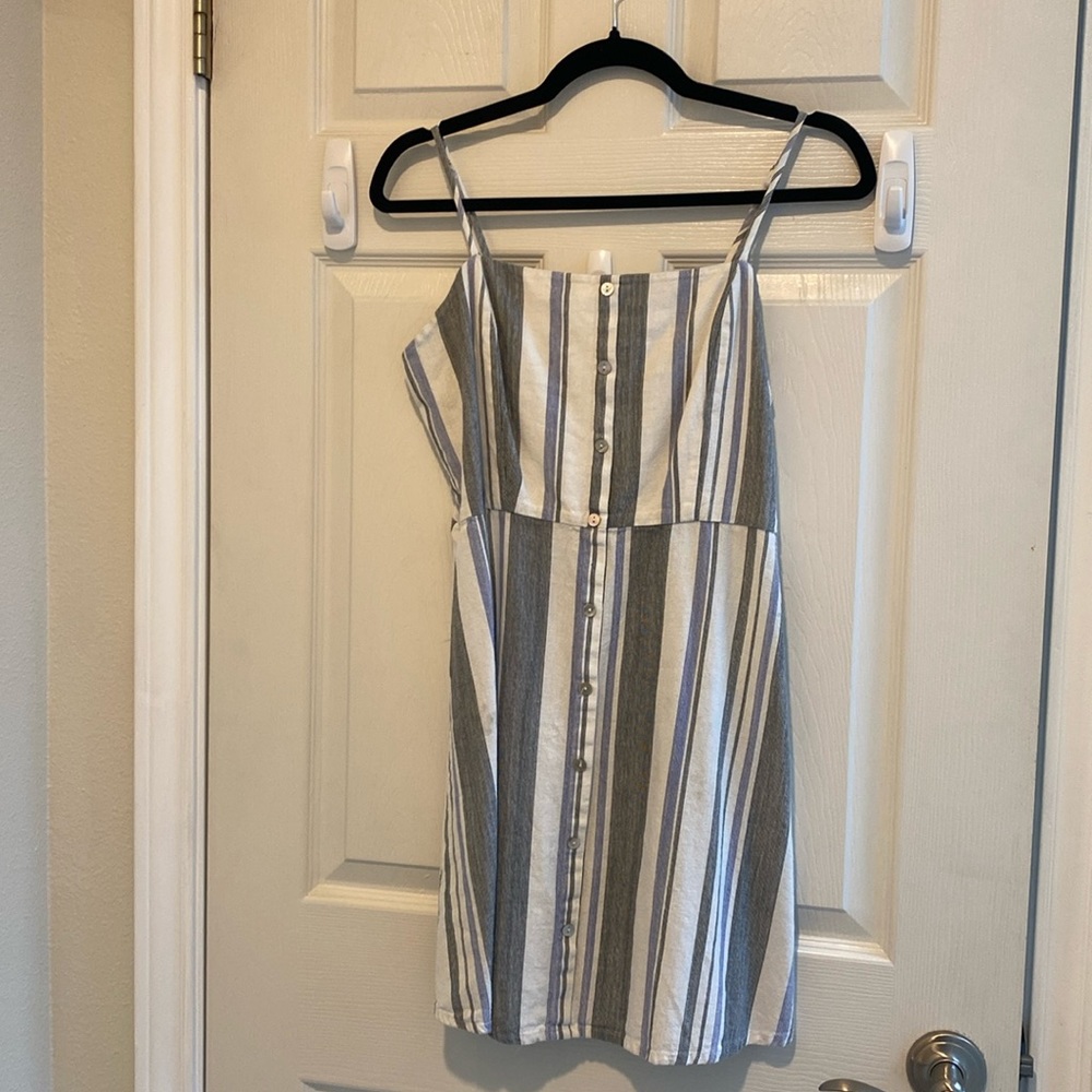 Striped thin strap mini dress